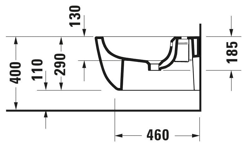 Керамическое подвесное биде с переливом Duravit Aurena ARCH-00065300 - Вид №4