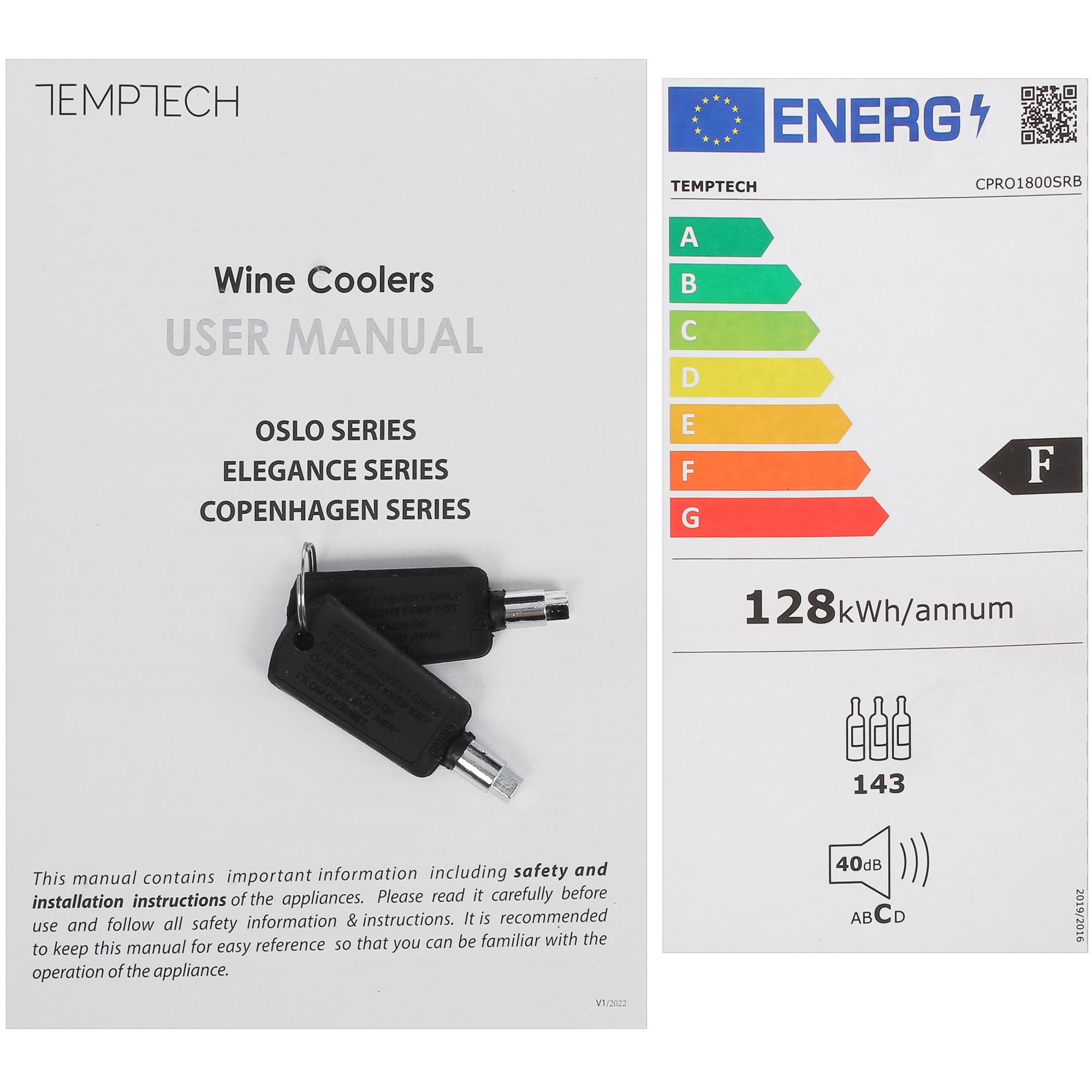 9973845 Винный шкаф Temptech CPRO1800SRB черный STDN-0089962 - Вид №11