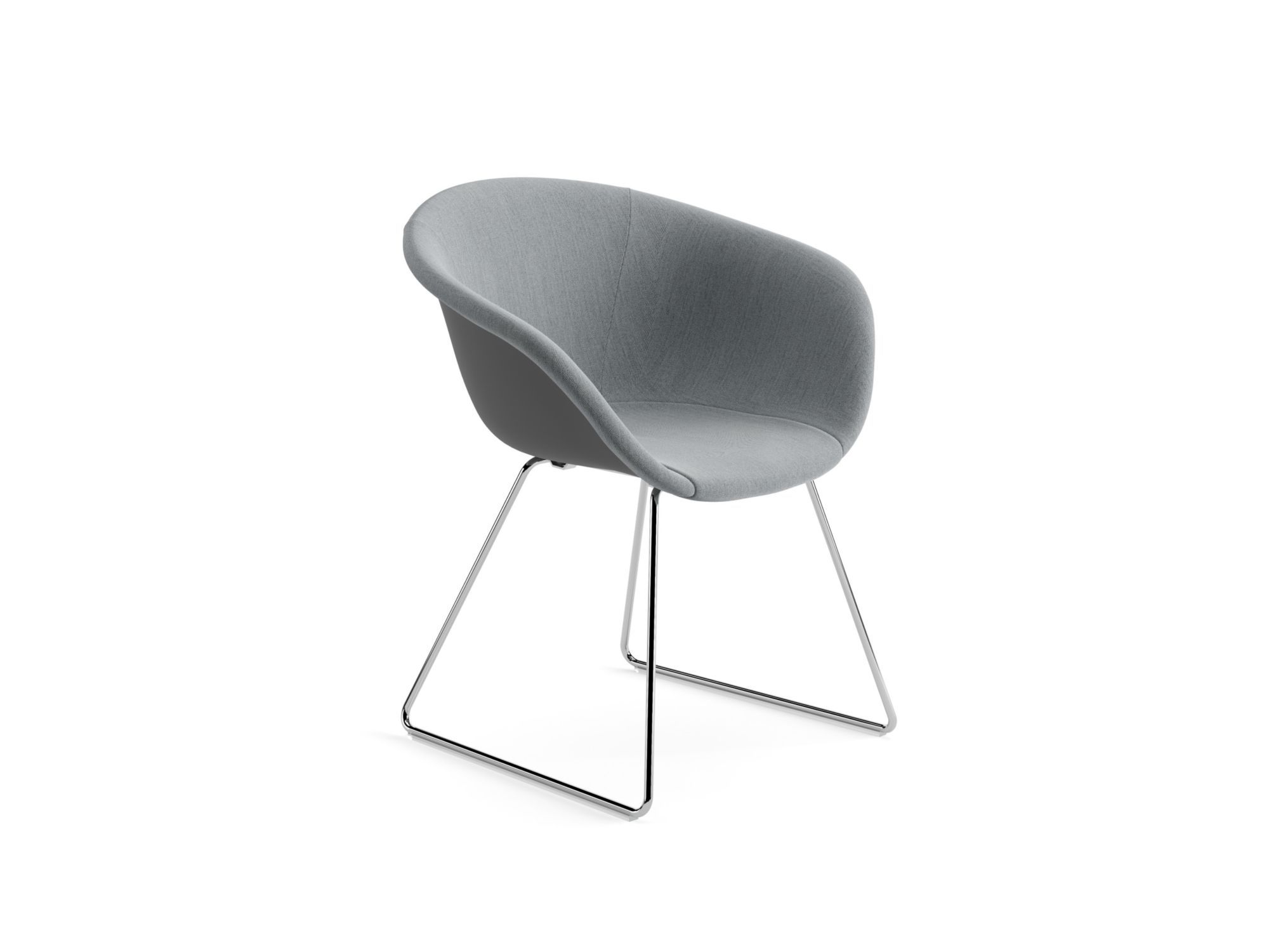 Стул с салазками, частично покрытый тканью Arper Duna 02 ARCH-00041352 - Вид №2