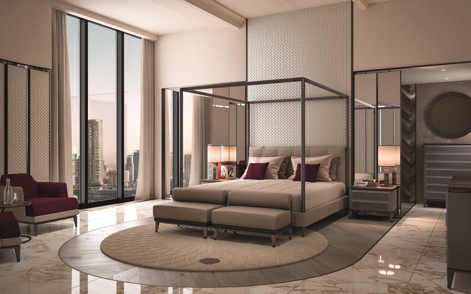 Настенное круглое зеркало CPRN HOMOOD Blue Moon ARCH-00127520 - Вид №1