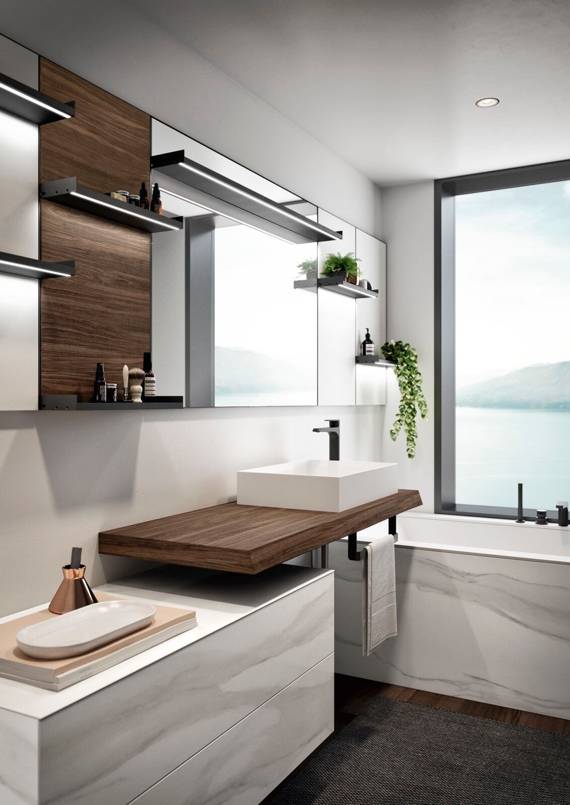 Подвесной шкаф для умывальника с держателем для полотенец Gruppo Geromin Eclipse ARCH-00105458 - Вид №1