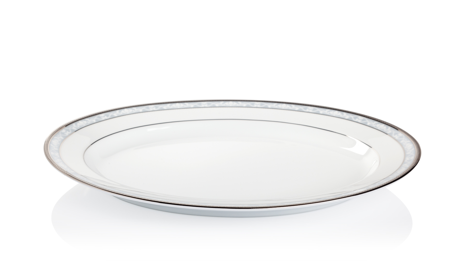 10599217 Noritake Блюдо овальное Noritake "Хэмпшир,платиновый кант" 35см Фарфор  - Вид №1
