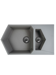 92704807 Кухонная мойка KitKraken Pond Grey K-850M.7032 85х50, Матовый Серый Кварц STLM-0535108 KIT KRAKEN