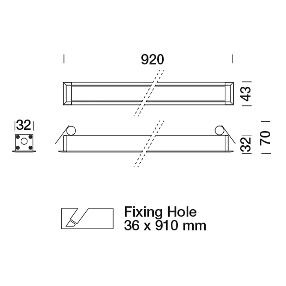 8492716 Встраиваемый в потолок светильник Platek MINI CORNICHE Incasso soffitto  MINI CORNICHE Ceiling recessed 900 mm - LED 3000K diffuse  - Вид №10