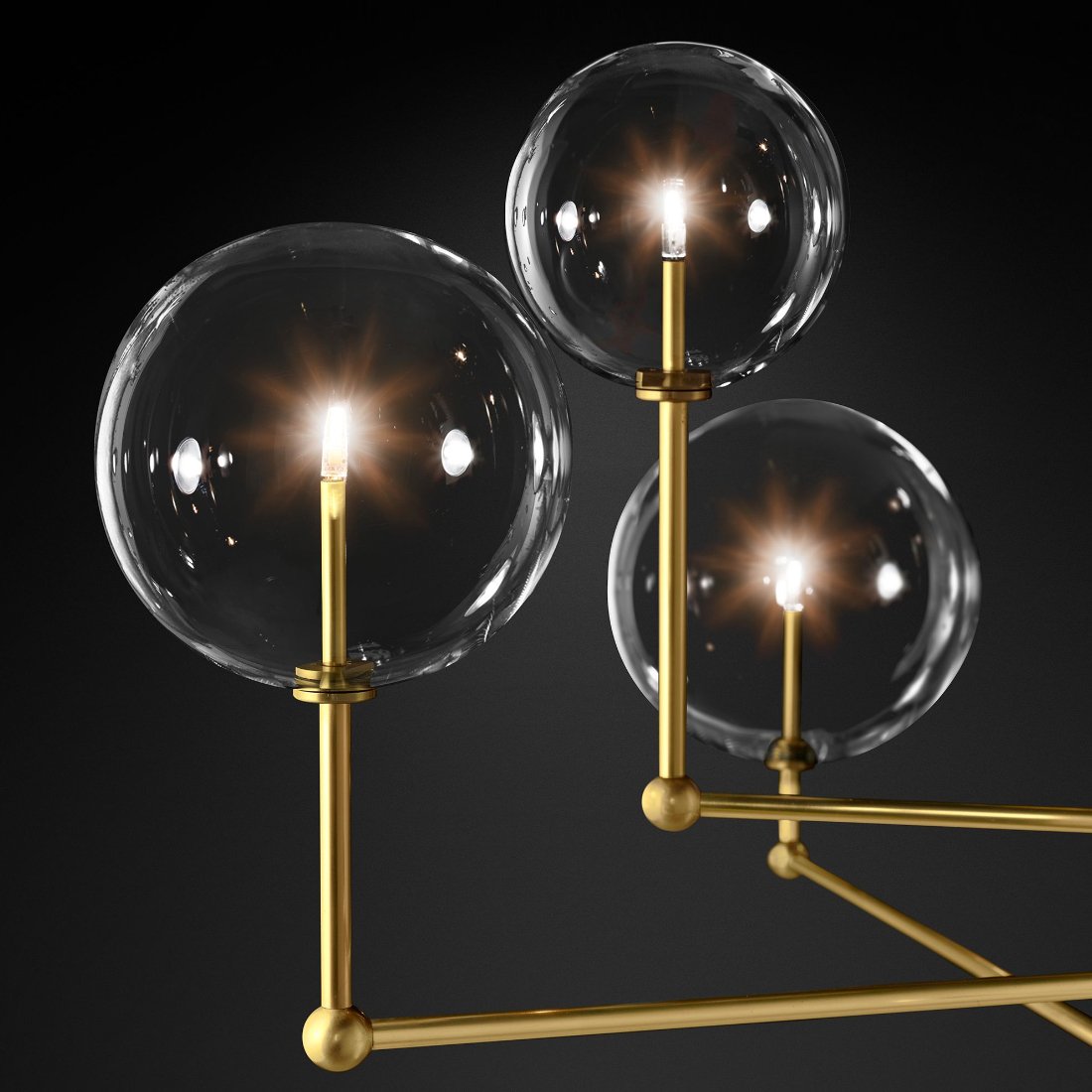 Подвесной светильник Globe Mobile 3 brass от Delight Collection KG0835P-3 brass DELIGHT ДИЗАЙНЕРСКИЕ 243887 Латунь  - Вид №2