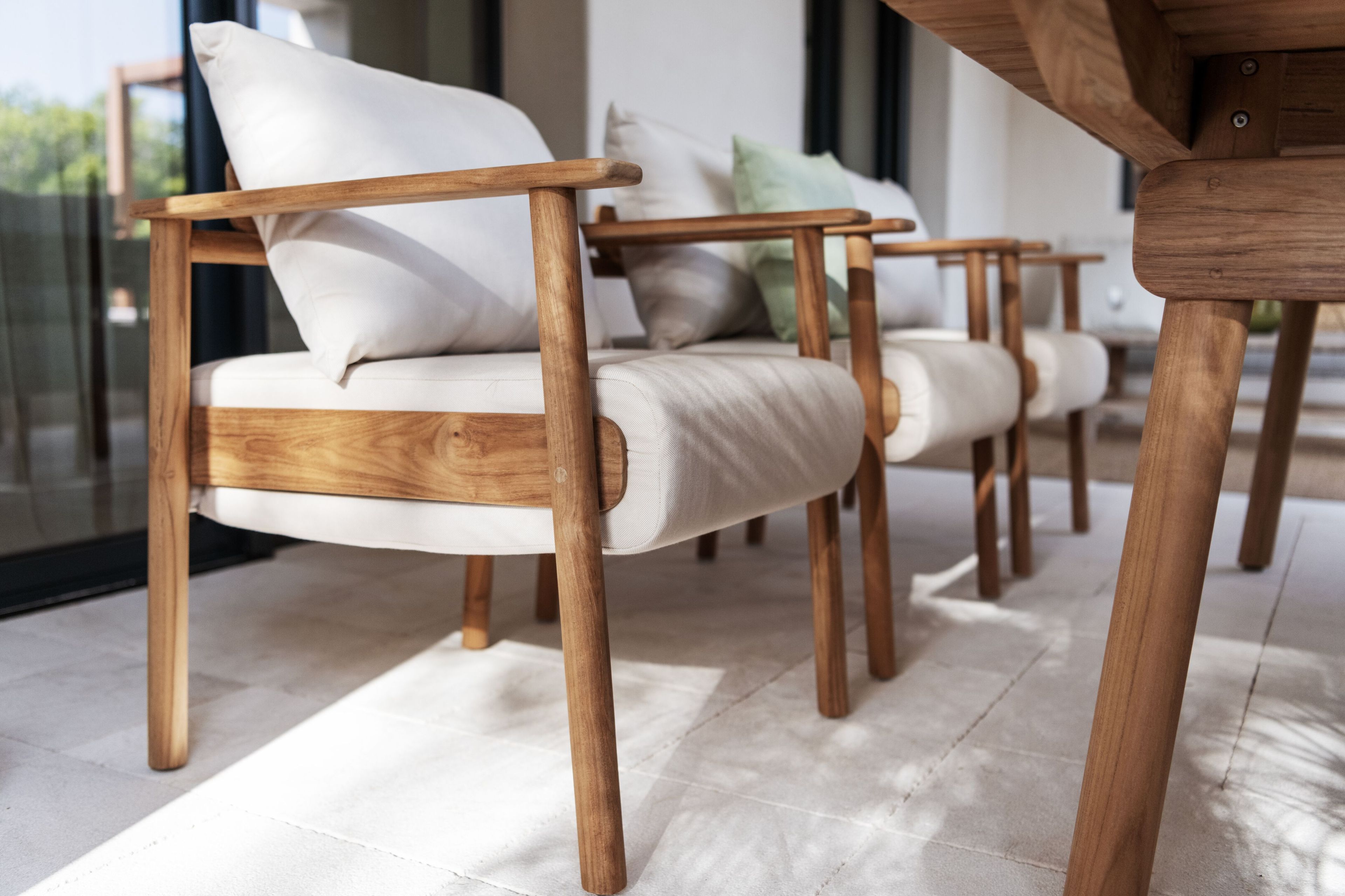 Садовый стул из тикового дерева с подушками Sunbrella FJAKA Pomalo ARCH-00099201 - Вид №11