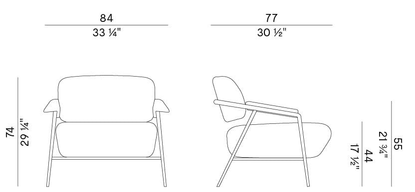 Тканевое кресло с подлокотниками Potocco ARCH-00126905 - Вид №3