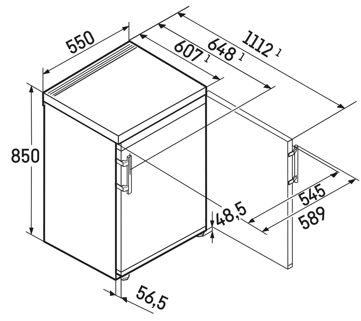 9288209 Холодильник компактный   Liebherr Re 1401-20 001 белый STDN-0058911 - Вид №5