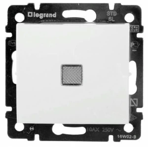 Выключатель одноклавишный Legrand Valena с подсветкой белый