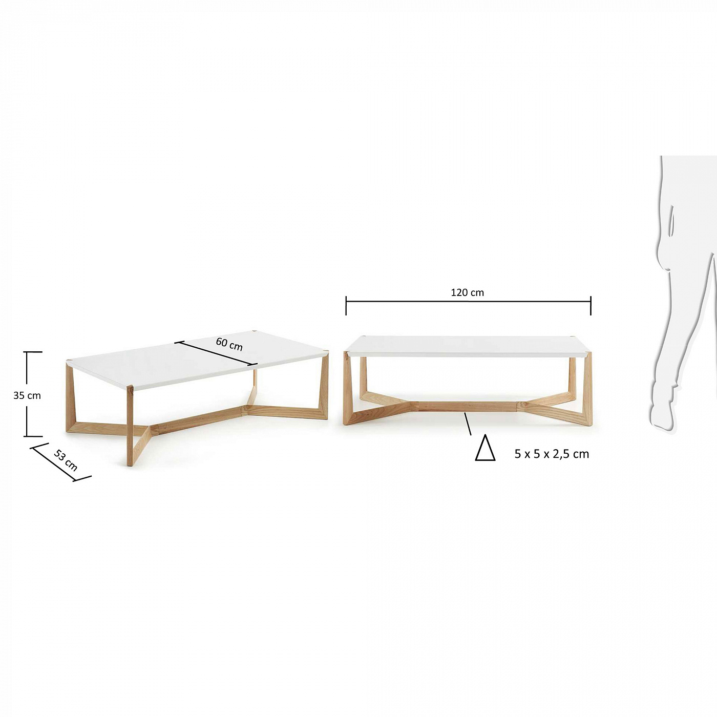 051792 Журнальный столик Duplex белый La Forma Quatro - Вид №3