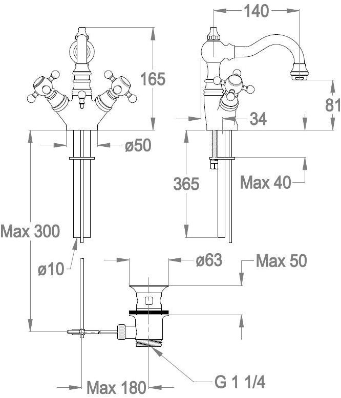 Fir Italia Смеситель для раковины на столешнице с одним отверстием Melrose 20 2013105 - Вид №1