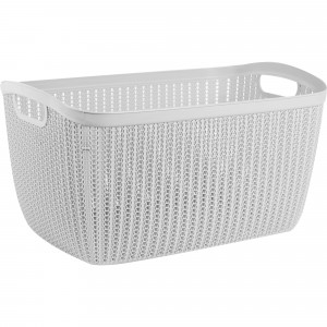 82291333 Корзина для белья 26 л цвет серый ВЯЗАНИЕ