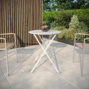 Стол садовый круглый Naterial Flora Origami складной 60x71 см сталь кремовый