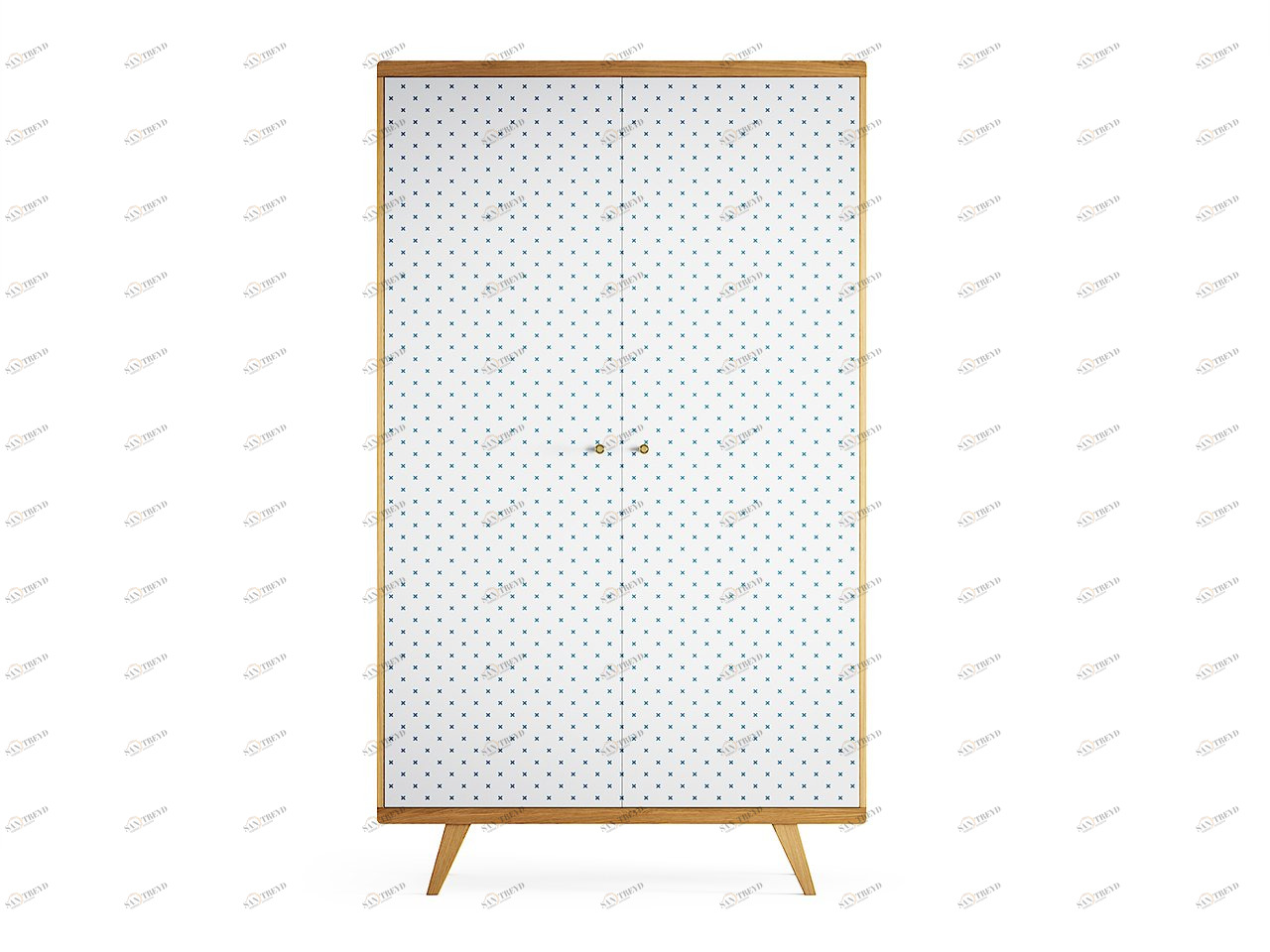 Шкаф распашной двухдверный натуральный дуб с принтом 043 Thimon THE IDEA  210334 Бежевый;белый 