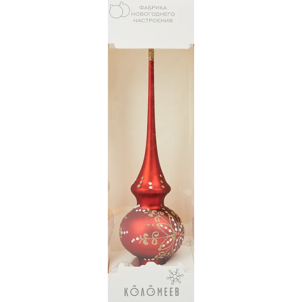 Верхушка на елку Цветики h27 см красный с блестками Santreyd STLM-2113547 - Вид №2