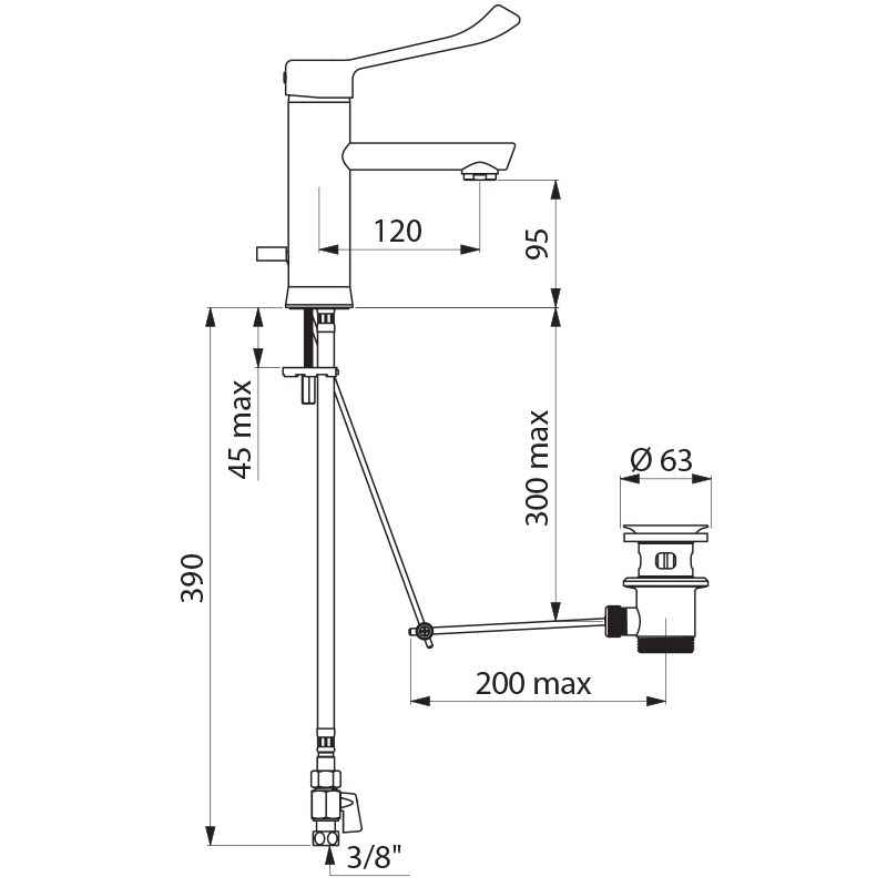 2820LEP Смеситель с балансировкой давления SECURITHERM EP BIOCLIP DELABIE  - Вид №1