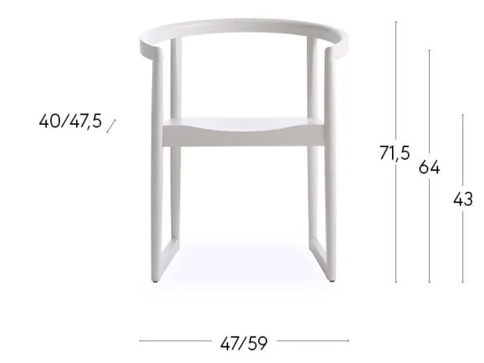 Стул из бука с подлокотниками Billiani Nordic ARCH-00028438 - Вид №10