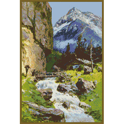 150х225кл Схема для вышивания цв. А3 ДК-127 "Горы" Santreyd 