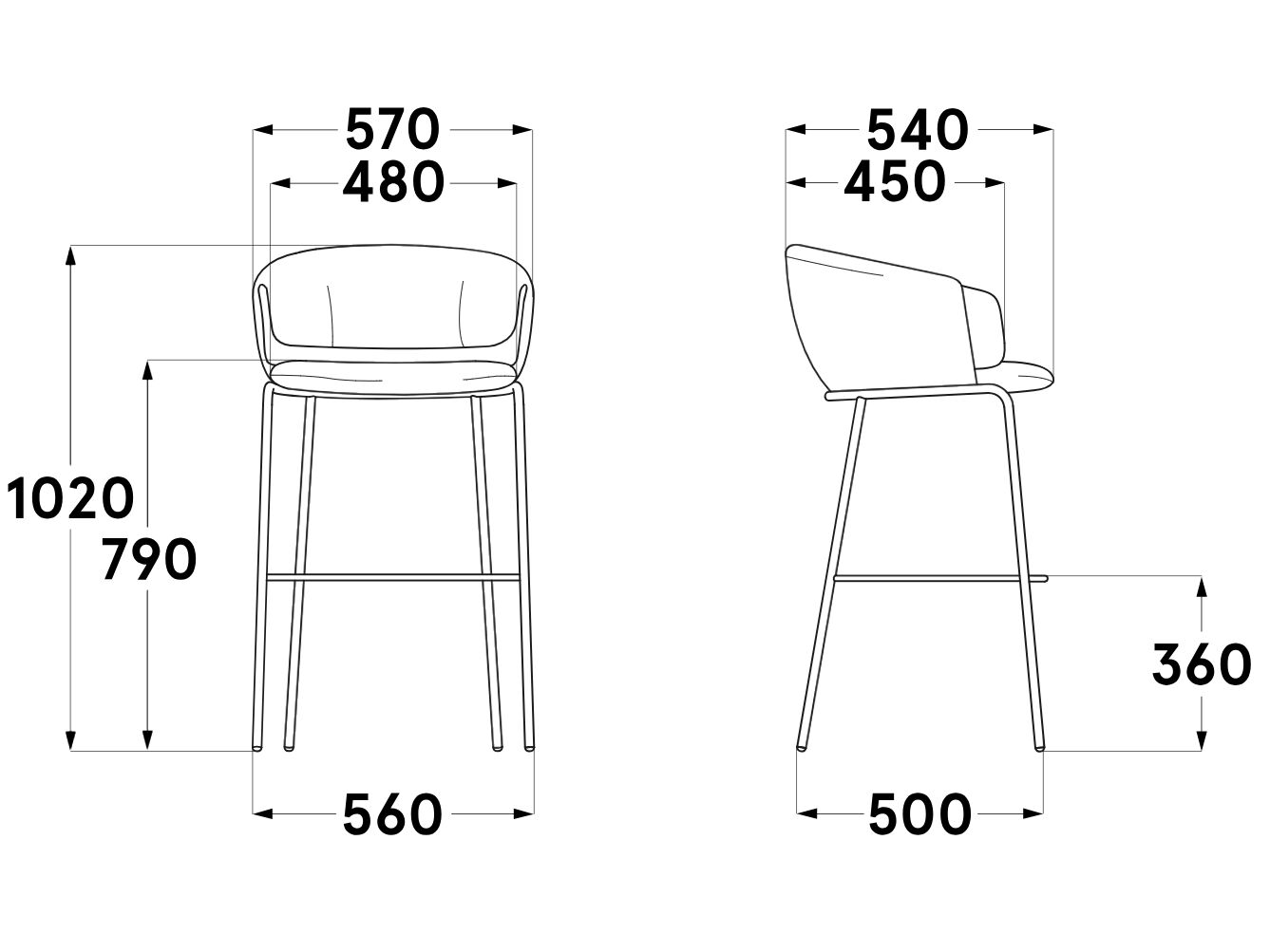 Высокий стул из ткани MDD COLLAR ARCH-00121853 - Вид №10