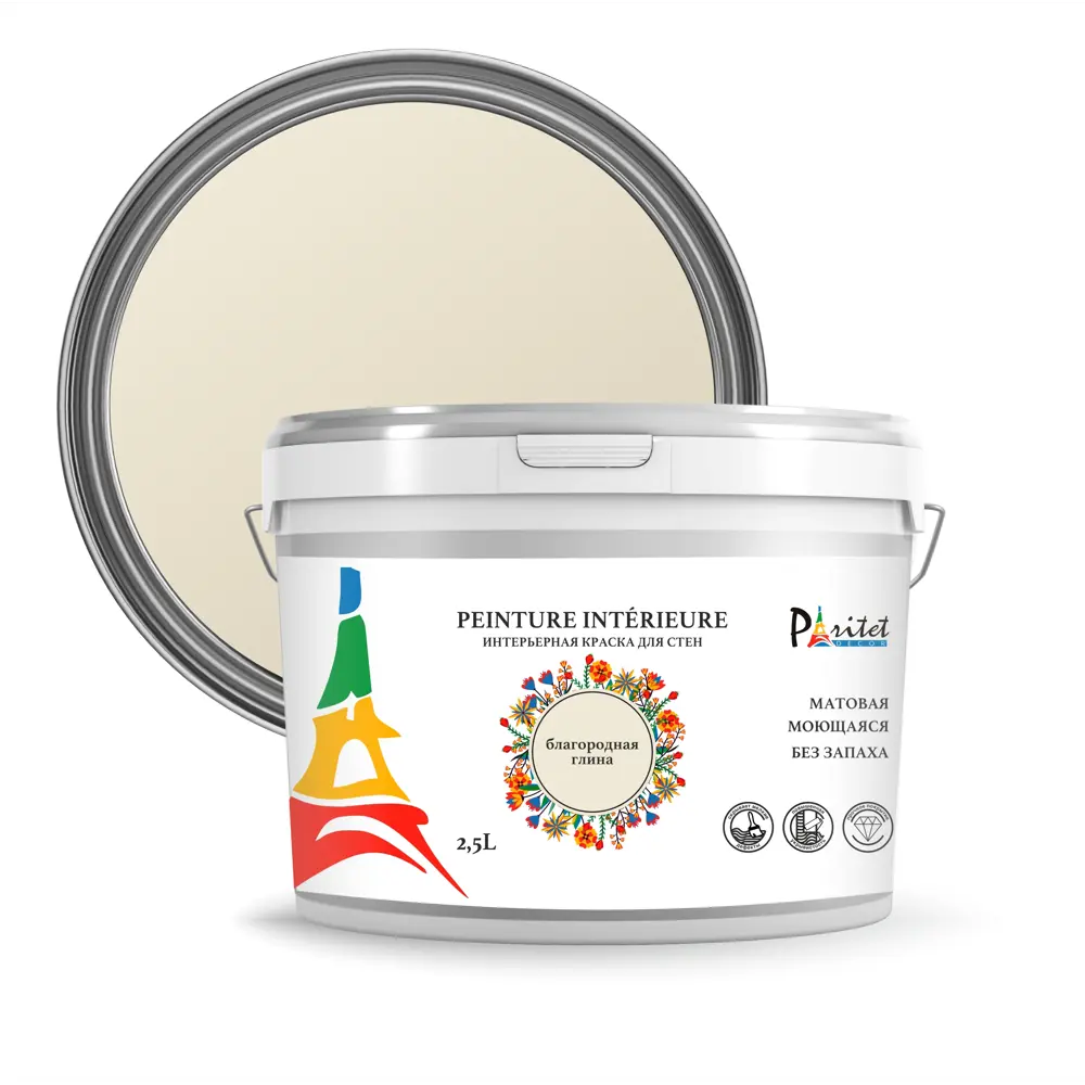 Краска для стен и потолков Paritet матовая цвет благородная глина 2.5 л STLM-2095548