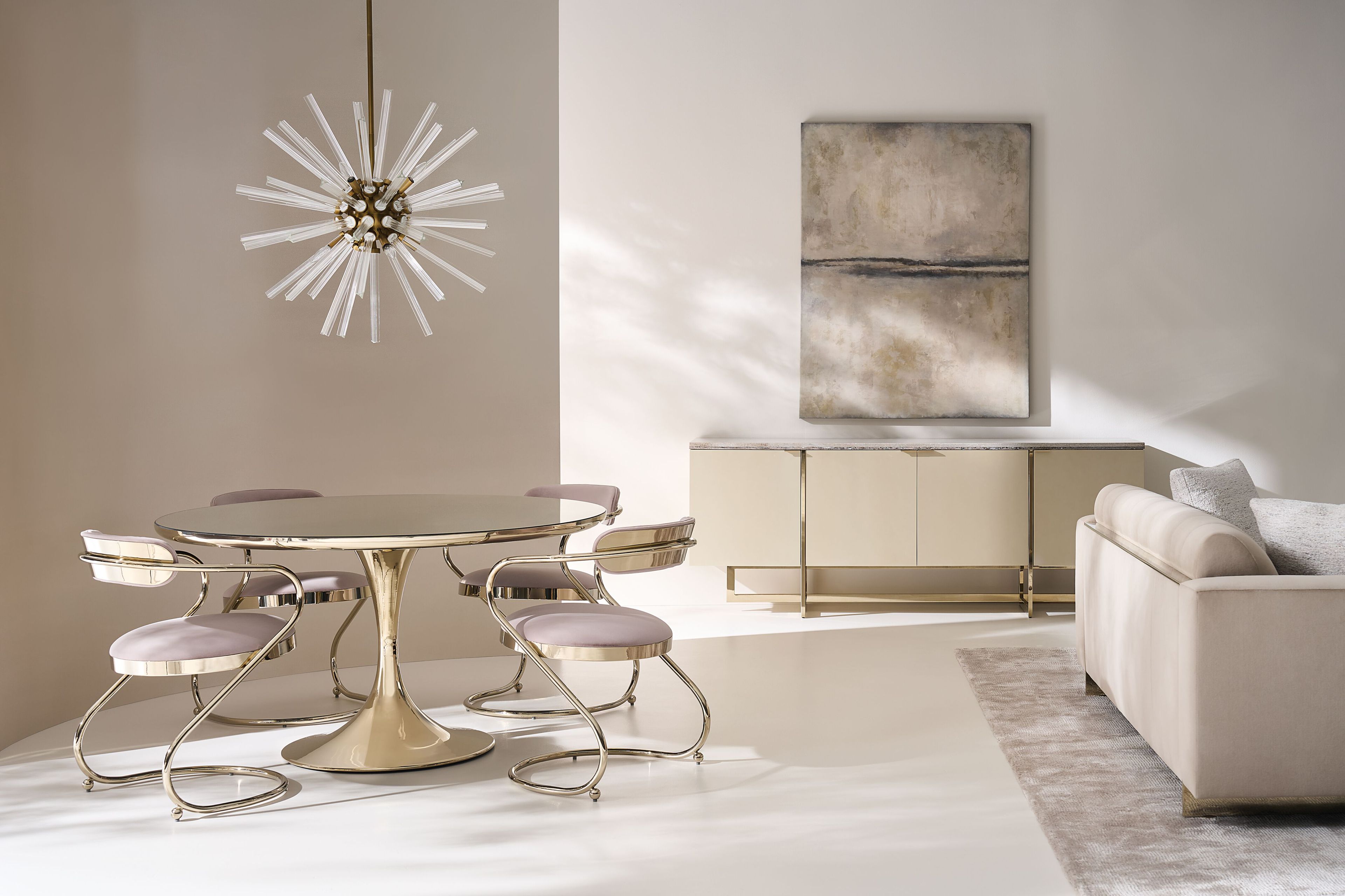 Круглый зеркальный стеклянный стол Caracole SEMPER ARCH-00020670 - Вид №1