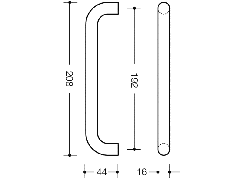 548.16.192 Мебельная ручка ø 16 мм HEWI USA Produkte  - Вид №3