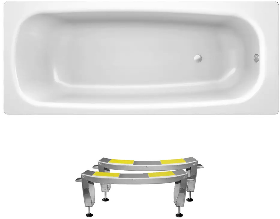 91128062 Прямоугольная ванна Sanitana BLB Universal S398025AH000000N_B60HAH001N сталь 160x70 см с шумоизоляцией и ножками STLM-0494798