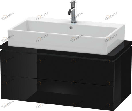 LC580804040 Тумбочка для компактной консоли L-Cube #LC5808 920 x 477 мм Черный глянцевый лак Duravit