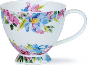 10632218 Dunoon Чашка чайная Dunoon "Голубые цветы" 450мл Фарфор костяной