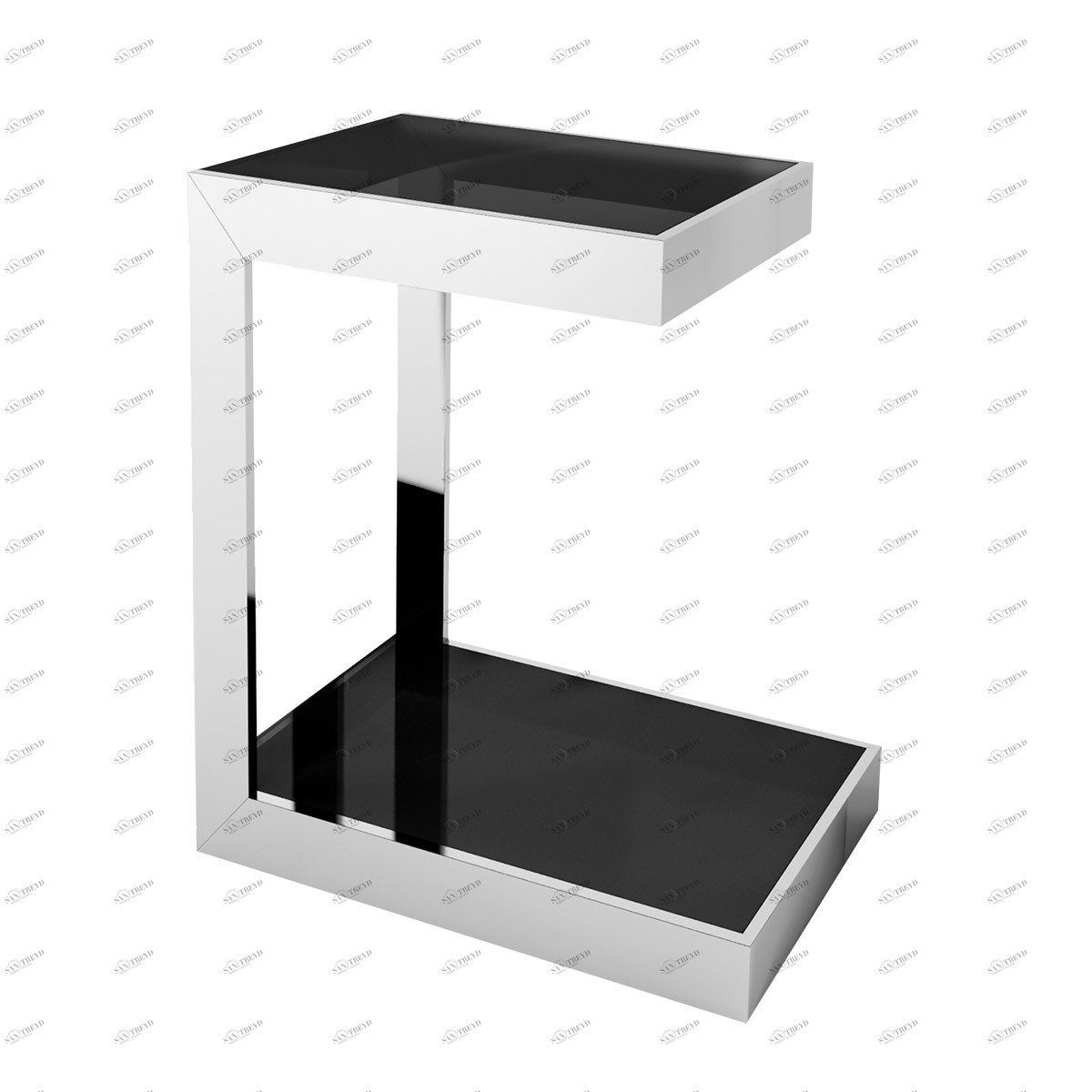 Консоль металлическая со стеклянной столешницей 79х70 см чернаяChapman DELIGHT COLLECTION  00-3883299 Хром;черный 