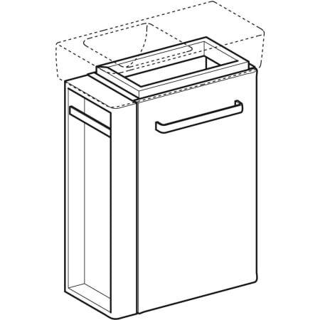 862050000 Шкафчик для раковины Geberit Renova Compact, с укороченным вылетом, с держателем для полотенец Geberit  - Вид №1