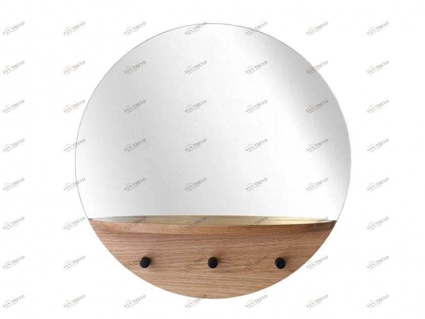 Heavens Круглое зеркало из дуба с полкой Enzo sun-id-1474170