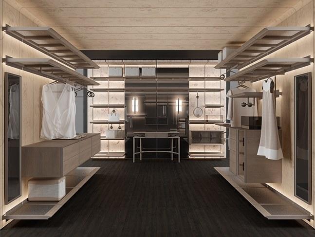 Giorgetti Модульная гардеробная из ясеня со встроенной подсветкой sun-id-1430233 - Вид №3