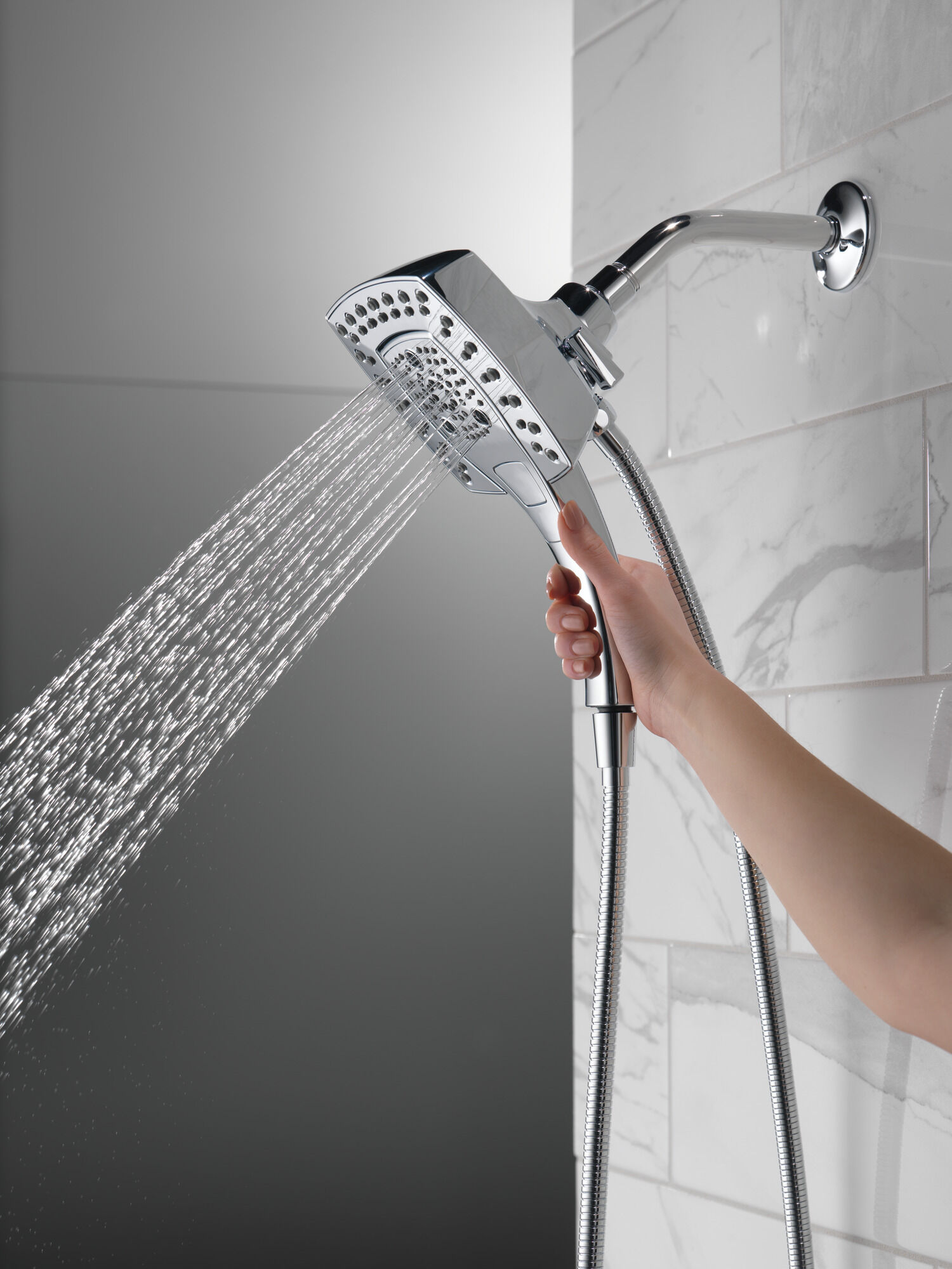 58474 H2Okinetic® In2ition® Душ два в одном с 5 настройками Delta Faucet Universal Showering Хром  - Вид №2