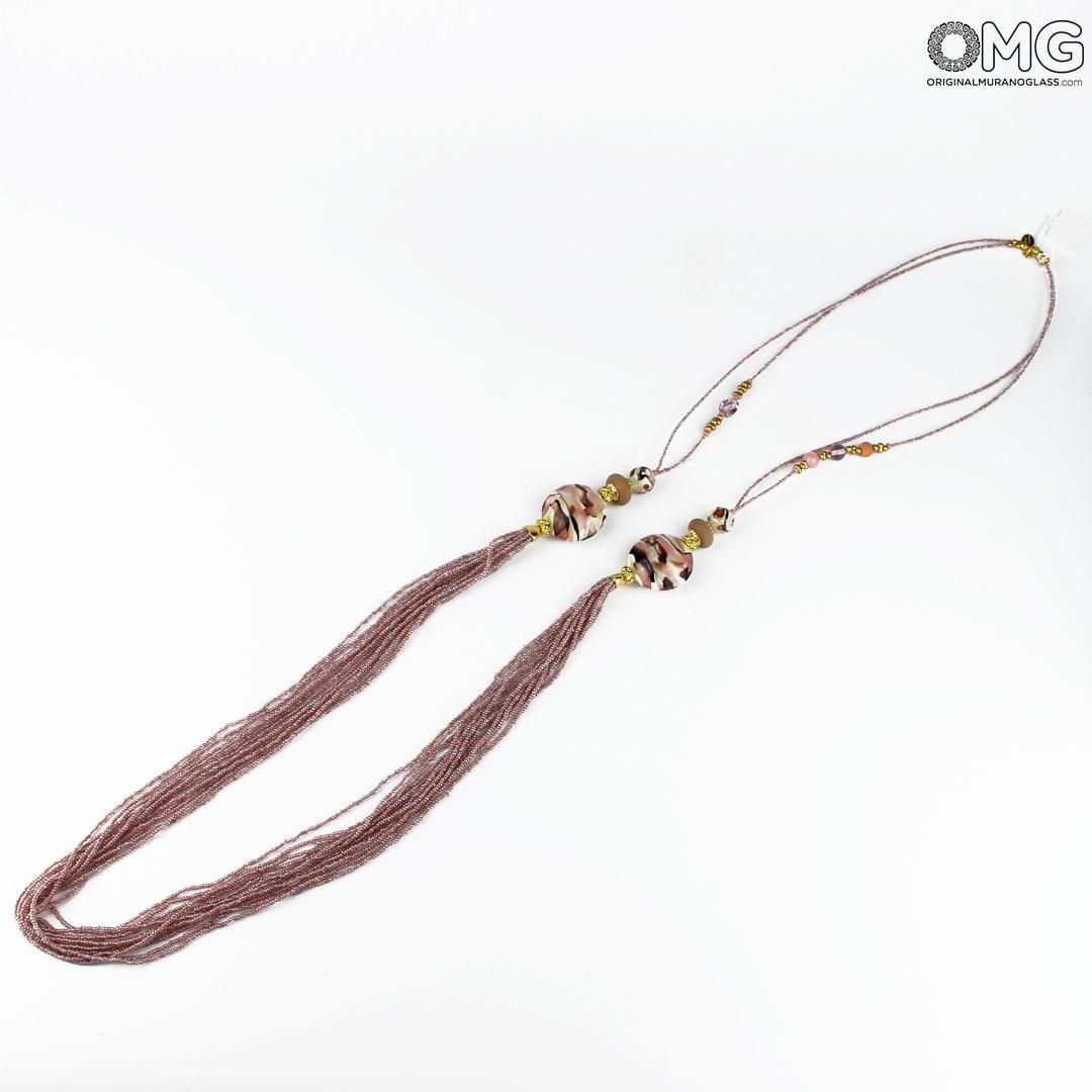 3308 ORIGINALMURANOGLASS Ожерелье Джулия - розовое - Original Murano Glass OMG 100 см  - Вид №1