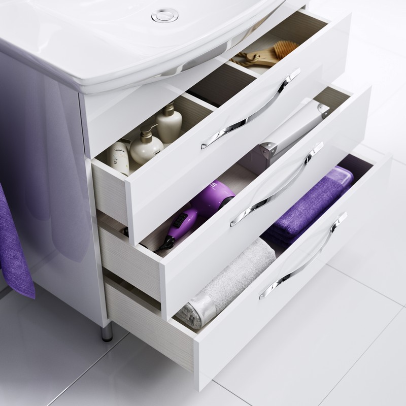 Аллегро тумба под умывальник Стиль 850 , цвет белый, Agr.01.08/3 AQWELLA Allegro 4620008197357 - Вид №2