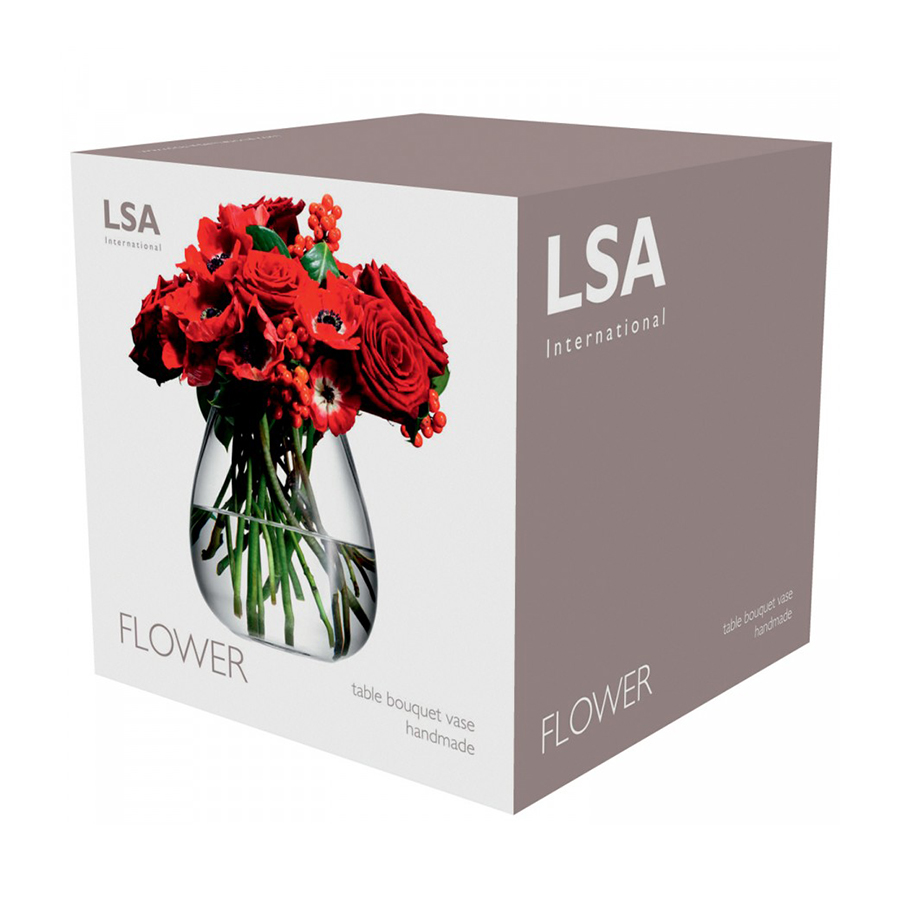 Ваза округлая прозрачная 17 см Flower LSA INTERNATIONAL - 253355 Прозрачный  - Вид №4