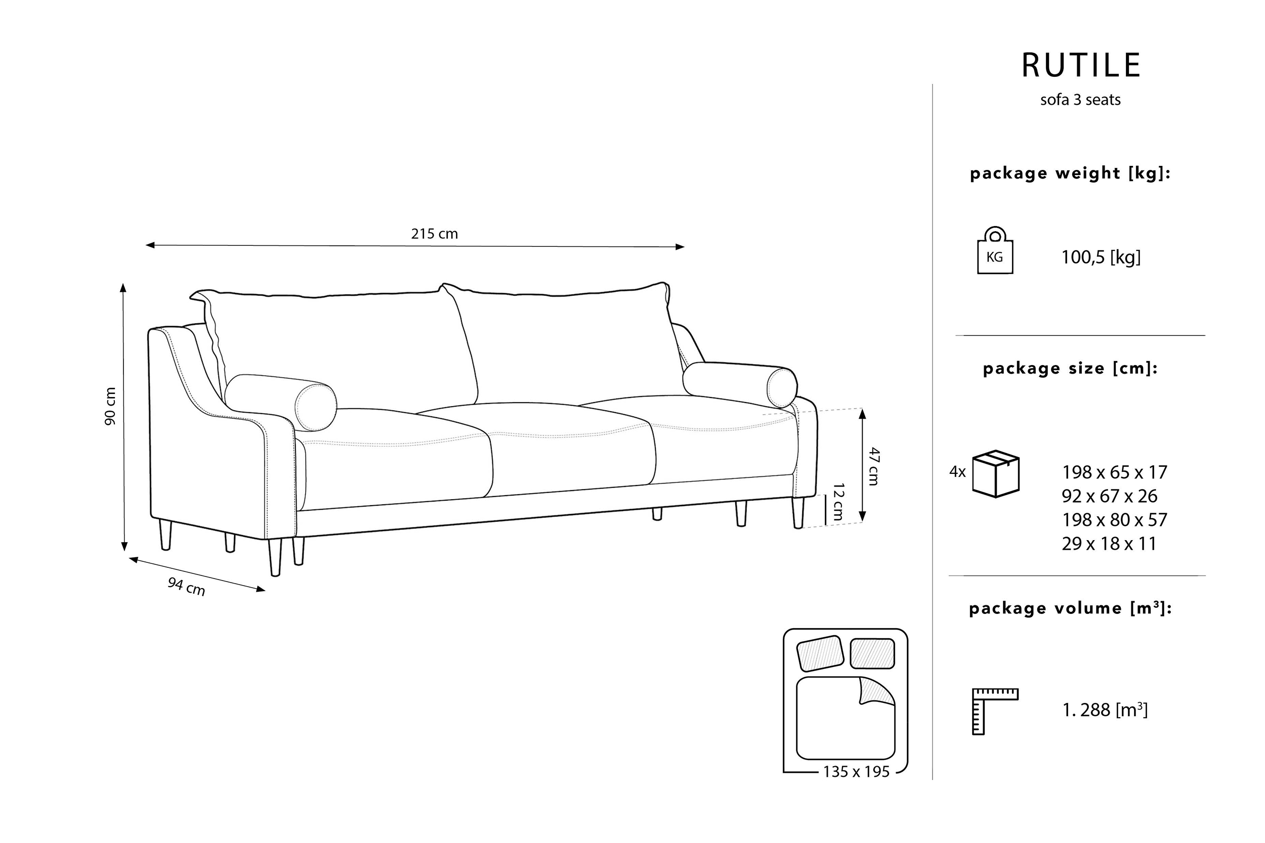 2000983247476 Диван раскладной SIKA DESIGN Rutile Santreyd  - Вид №5