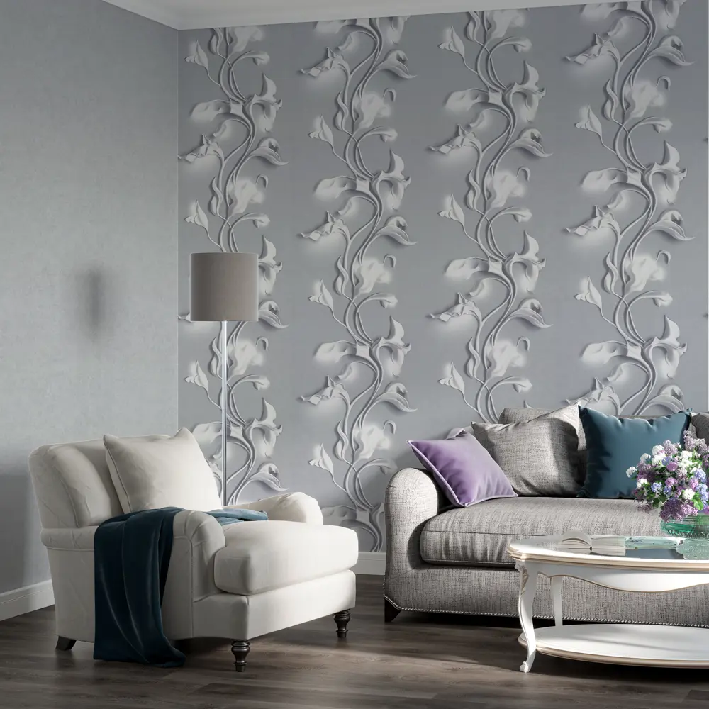 Обои флизелиновые Palitra Home Barelief серые 1.06 м HC72275-14 STLM-2087701 - Вид №4