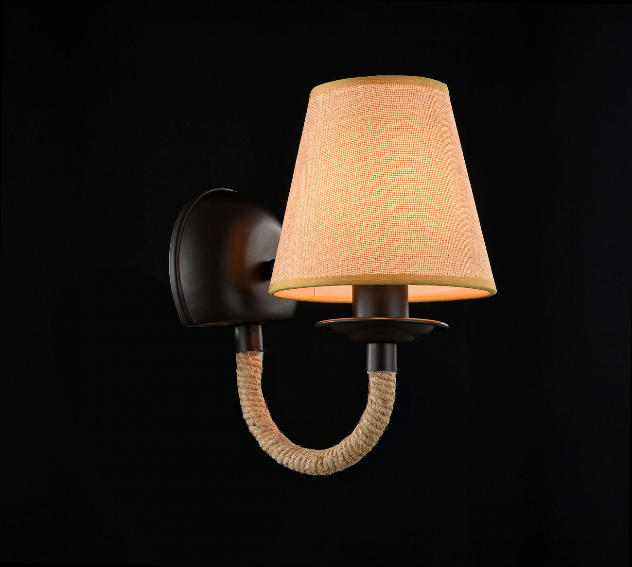 Бра настенное матовое черное с коричневым Corda FR4402-WL-01-BL FREYA LOFT 00-3957490 Коричневый;черный - Вид №3