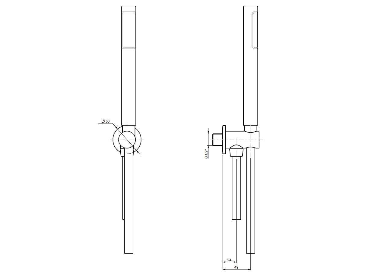 Настенный ручной душ ABS с держателем Rubinetterie Frattini дуплекс ARCH-00042638 - Вид №2