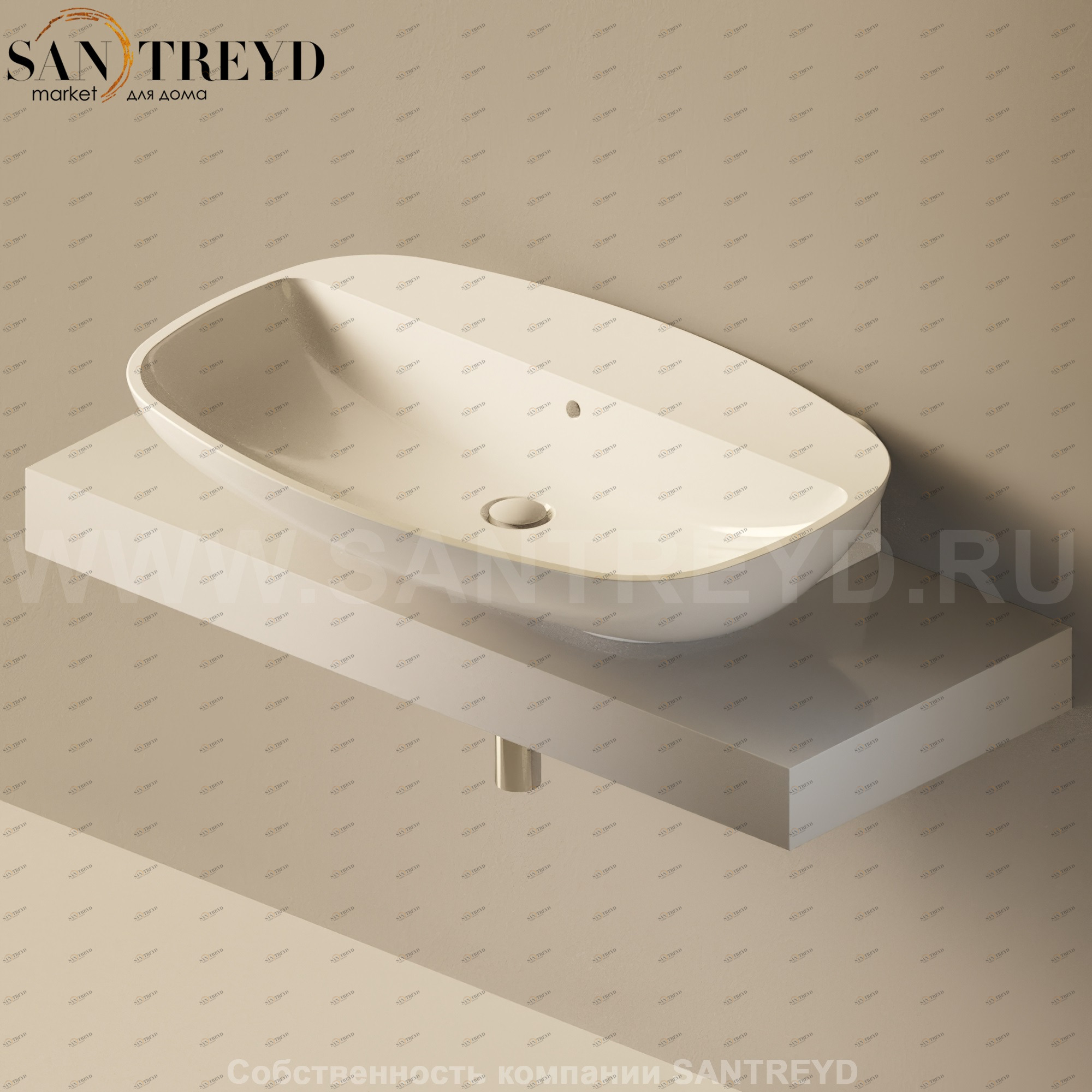 Flaminia FORTY6 Столешница от 110 до 250 см серая F68081.7047 Ceramica Flaminia F680817047