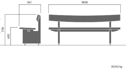 VESTRE Скамья из массива дерева со спинкой sun-id-1508401 - Вид №6
