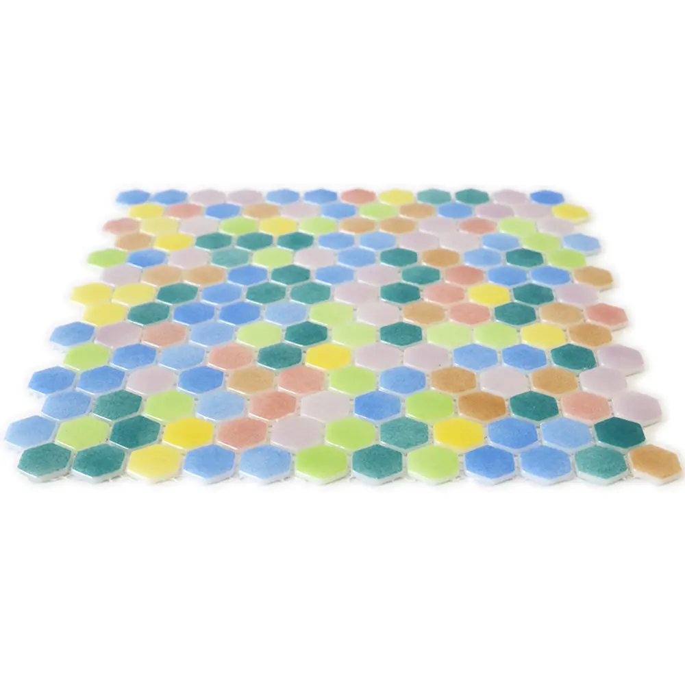Мозаика стеклянная Natural STP-MIX001-HEX 29x29 см цвет белый Santreyd Steppa STLM-2149255 - Вид №4