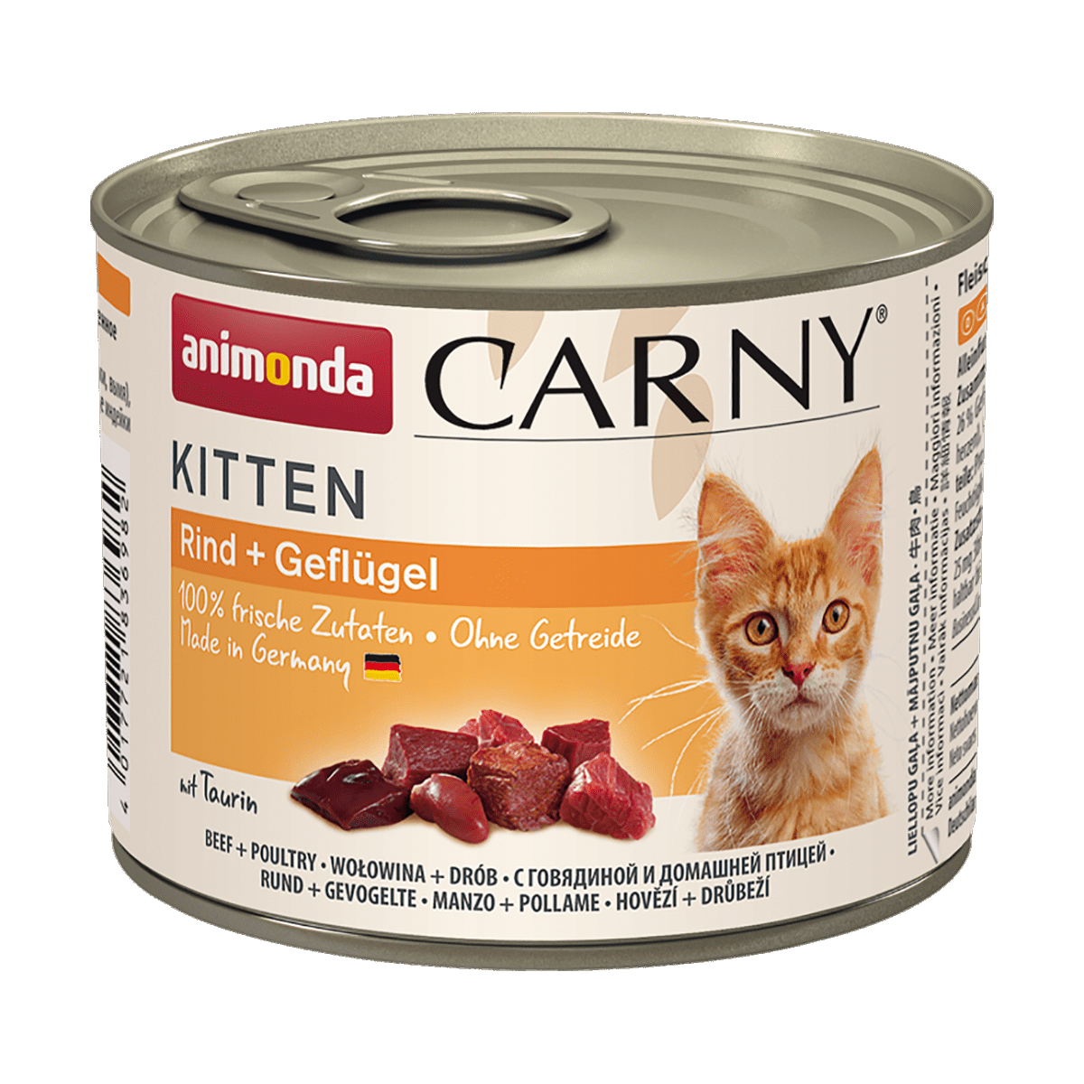 ПР0004568 Корм для котят Carny Kitten с говядиной и домашней птицей конс. 200г Animonda 
