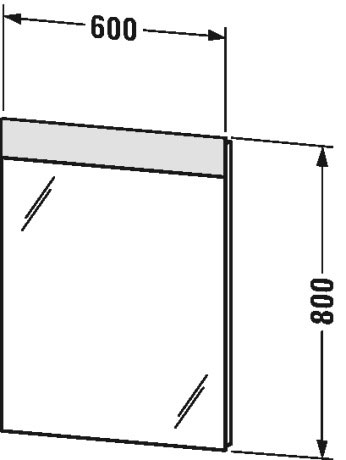 VE746700000 Зеркало с подсветкой Vero #VE7467 600 x 40 мм Duravit - Вид №1