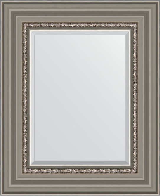 BY 1369 Зеркало с фацетом в багетной раме - римское серебро 88 mm EVOFORM Exclusive