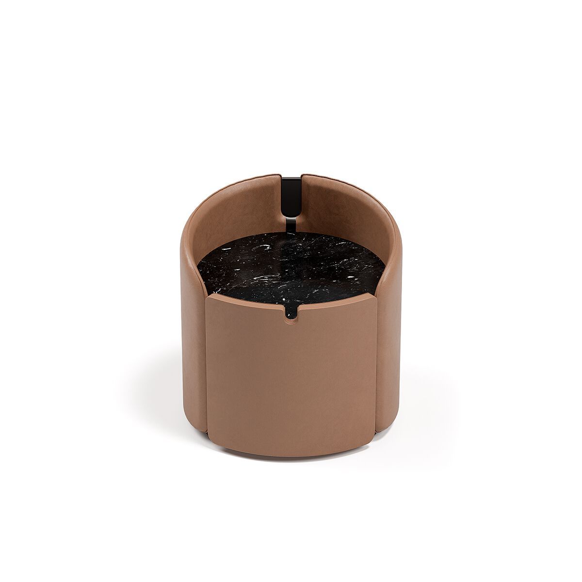 Круглая прикроватная тумбочка с кожаной обивкой Capital Collection Люкс ARCH-00132921 - Вид №1