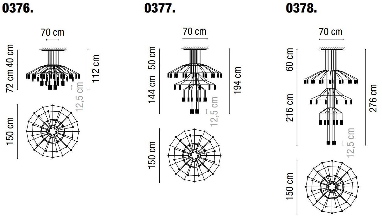 Vibia Светодиодный подвесной светильник с диммером Wireflow chandelier 0378 - Вид №2