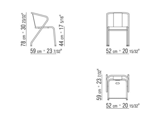 Окрашенный металлический садовый стул Flexform Calipso ARCH-00074022 - Вид №9